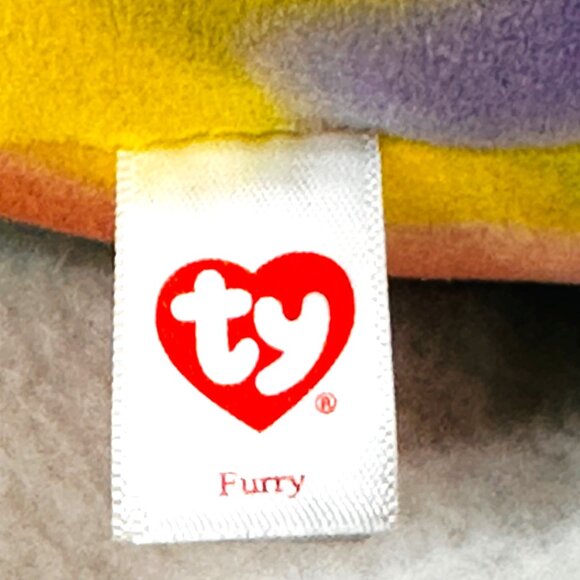 Ty "Furry" Tie-Dye Look Squish-A-Boos Plush Bunny Stuffed Animal Toy - Picture 5 of 6